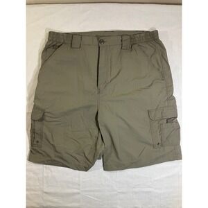 Marino Bay Mens XL Cargo Shorts Olive Green Nylon Lightweight Outdoor Hiking